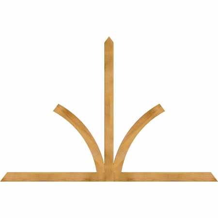 Ekena Millwork Richland Rough Sawn Timber Gable Bracket, Western Red Cedar, 96"W x 64"H x 2"D x 4"F, 16/12 Pitch GBW096X64X0204RIC00RWR